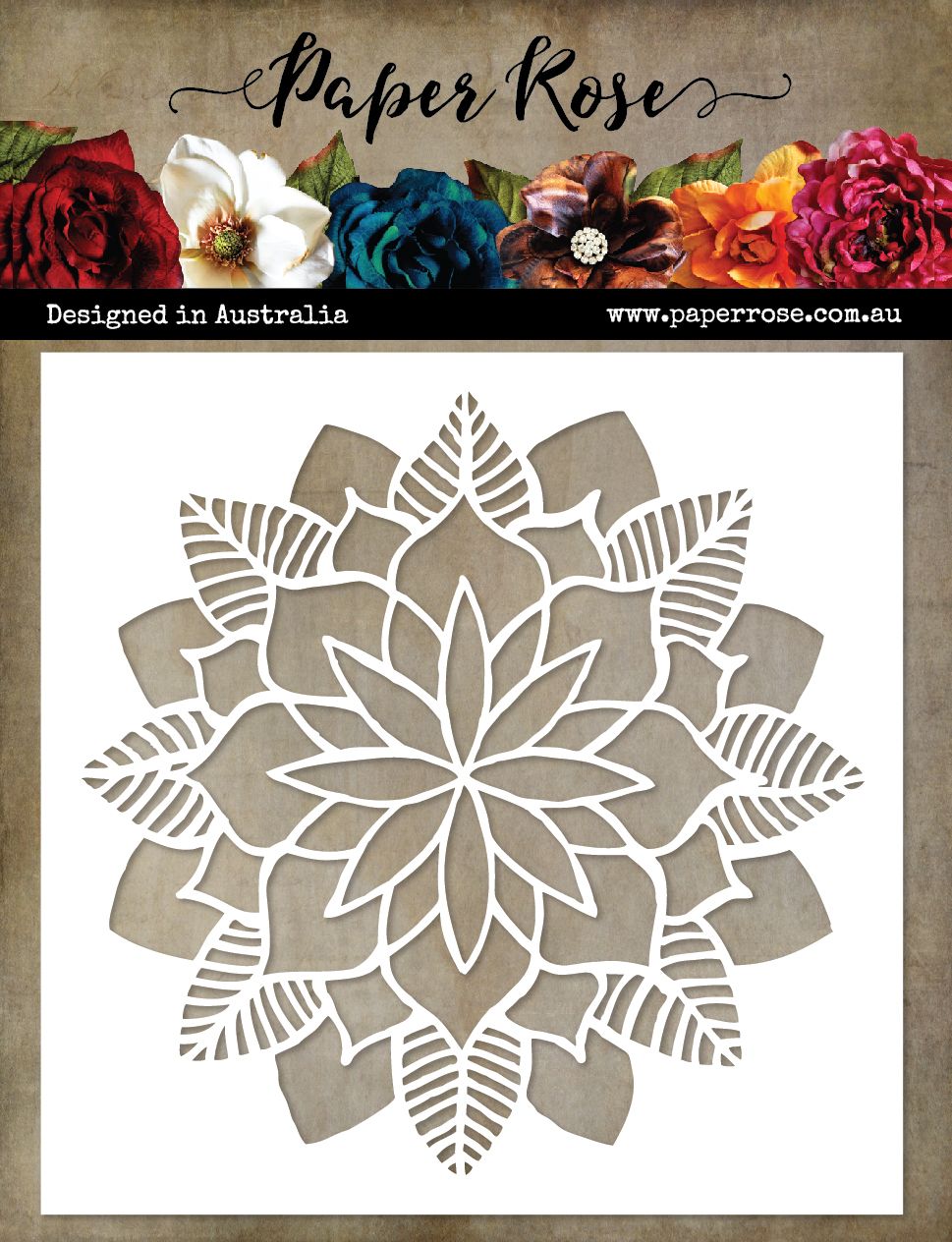 Paper Rose Stencil Poinsettia Mandala