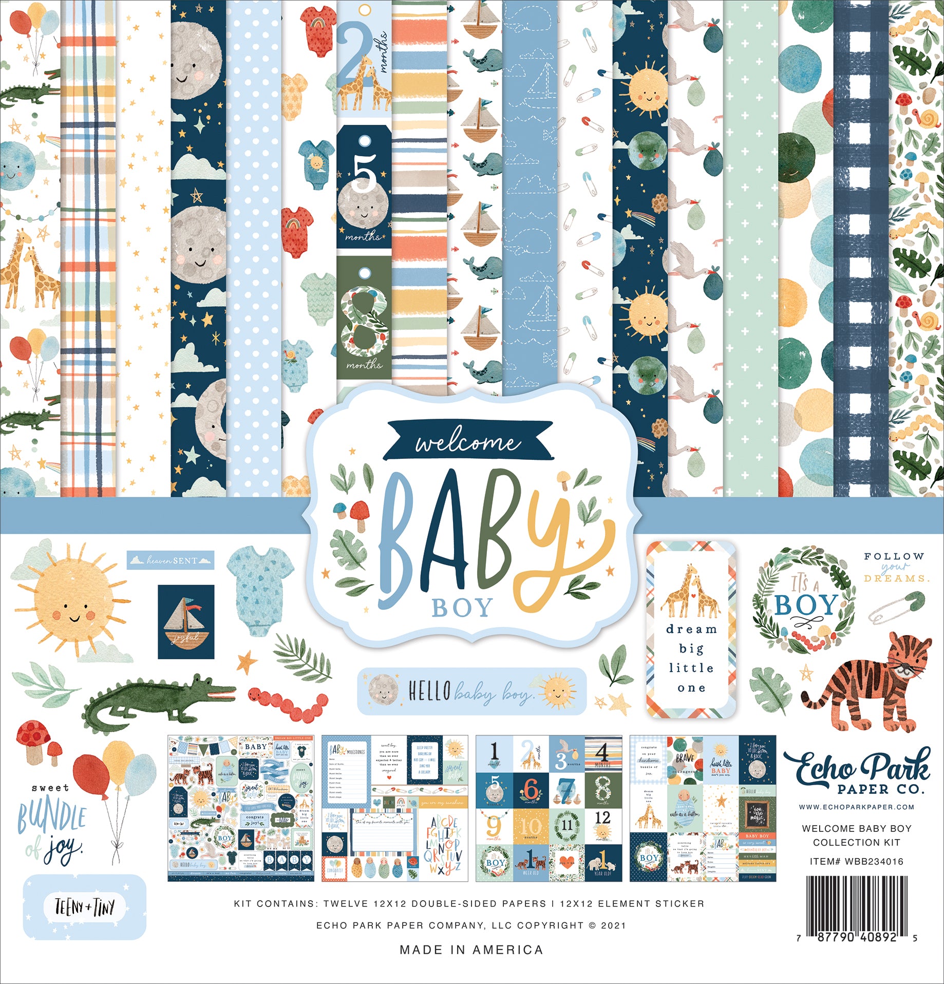 Echo Park Welcome Baby Boy   Paper Collection