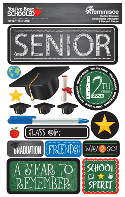Designed by Reminisce  You have been Schooled Senior Die Cut Stickers