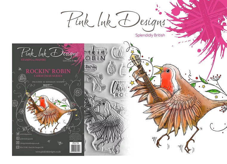 Pink Ink Designs  Stamps  - Christmas Series -Rockin' Robin