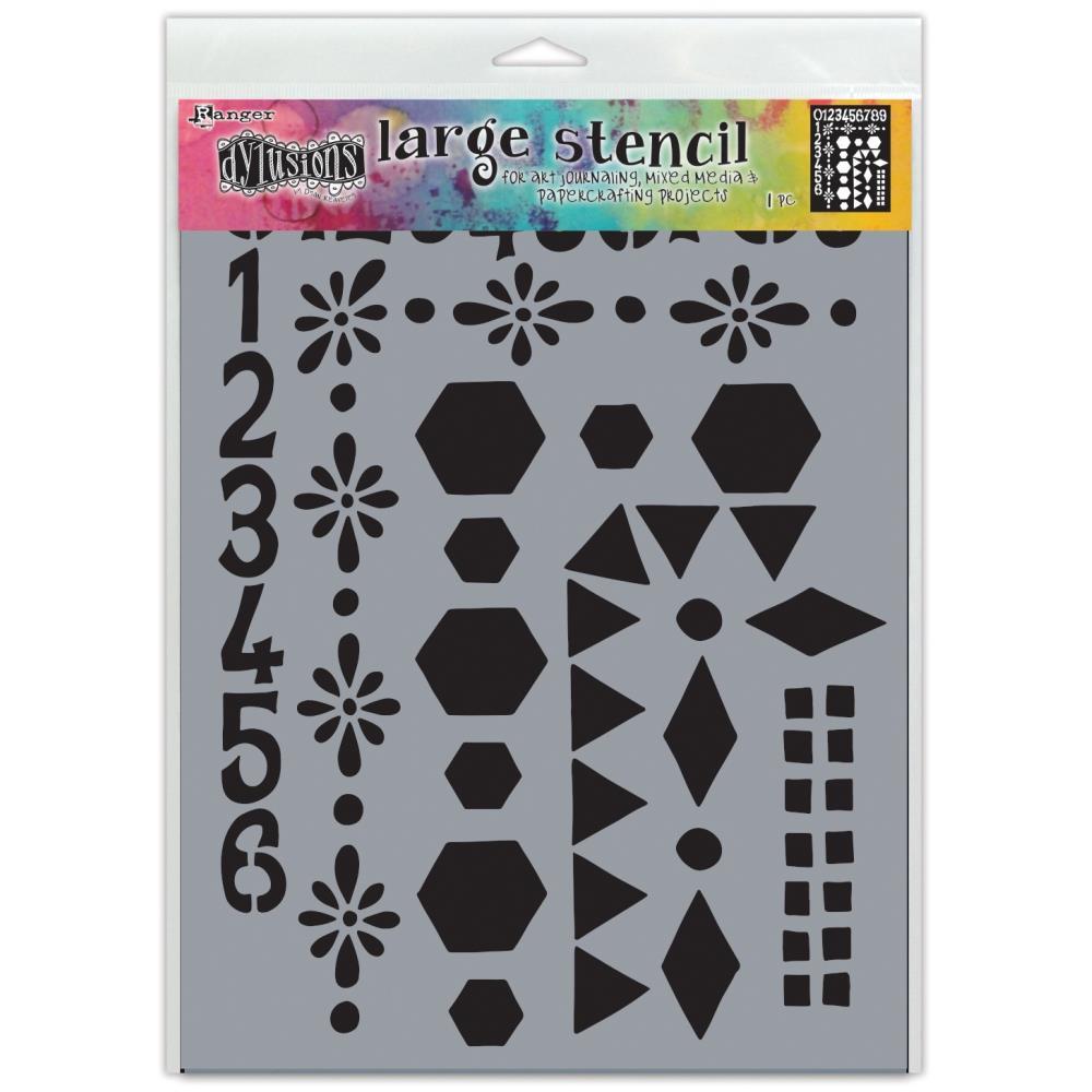 Dylusions  Stencil  Large  Number Frame