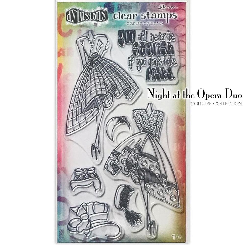 Dylusions Stamps Clear Stamps Couture Collection -  Night at the Opera duo