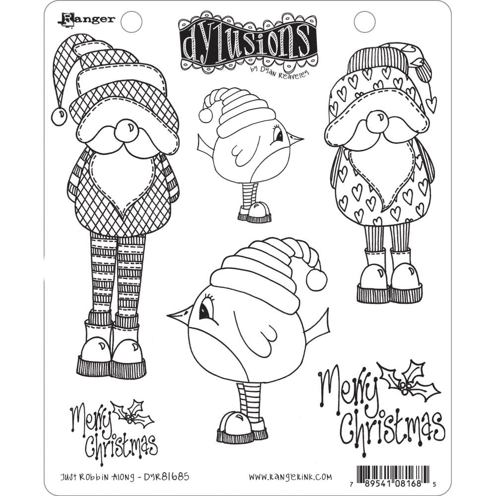 Dylusions  stamp - Just Robbin Along -
