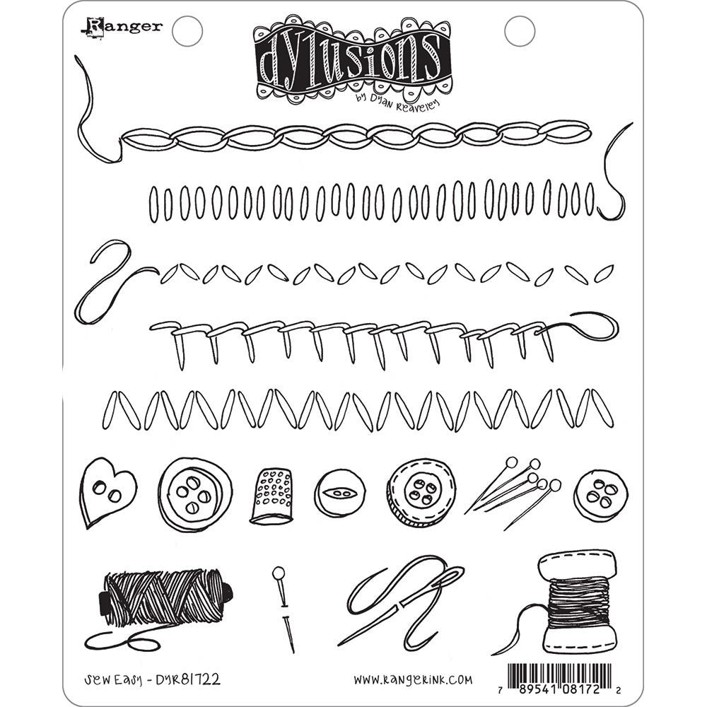 Dylusions Stamps "Sew Easy"