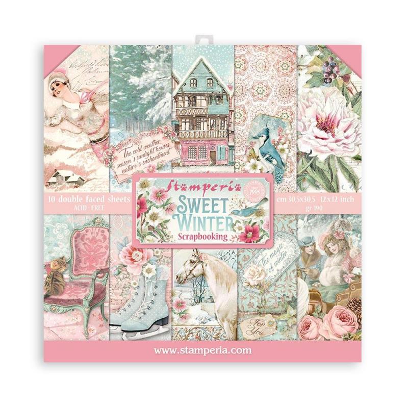 Stamperia   8 x 8 Sweet Winter  Paper Pad collection