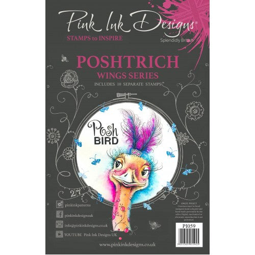 Pink Ink Designs  Stamps  -Wing  series   -  Poshtrich