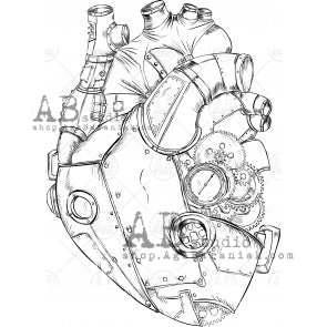 AB Studio - stamp- Steampunk Heart