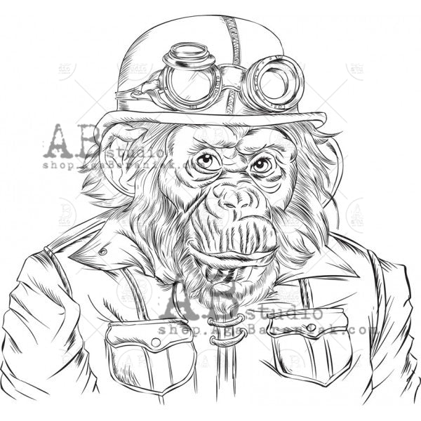 AB Studio - stamp- Steampunk Gorilla