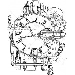 AB Studio - stamp- Steampunk clock