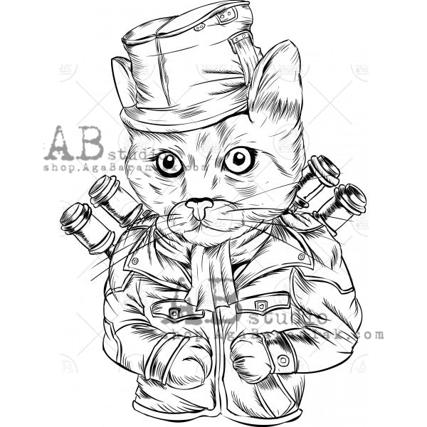 AB Studio - stamp- Steampunk Cat