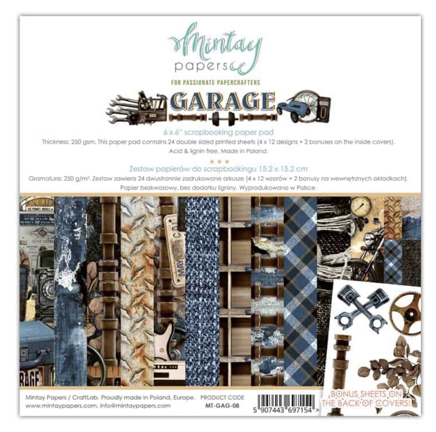 Mintay - Garage - 6 X 6 paper pad