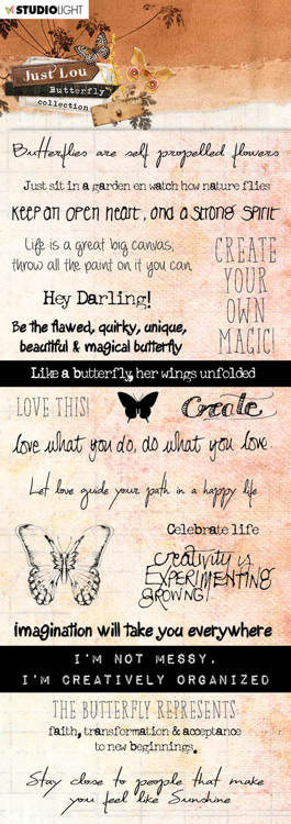 Studio Light - Just Lou Butterfly  Collection Chipboard Phrases