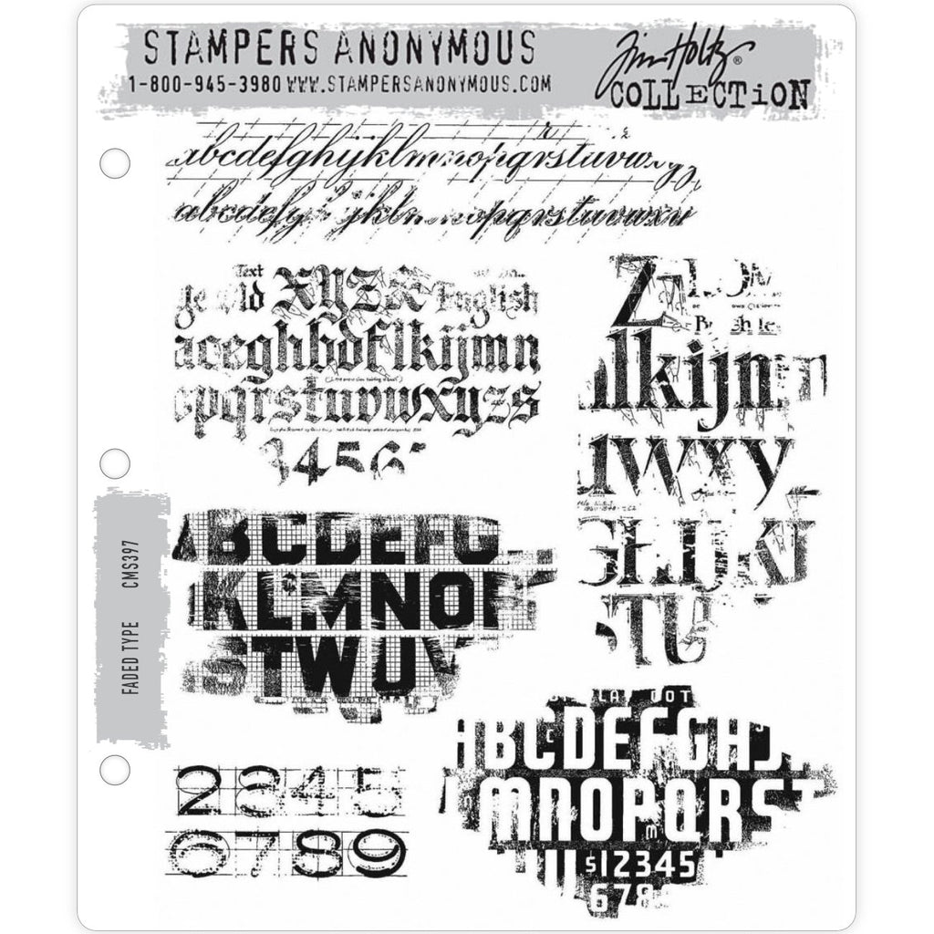 Tim Holtz-Stampers Anonymous Stamp set-Faded Type