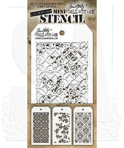 Tim Holtz- Stampers Anonymous  -  MINI STENCIL SET 51