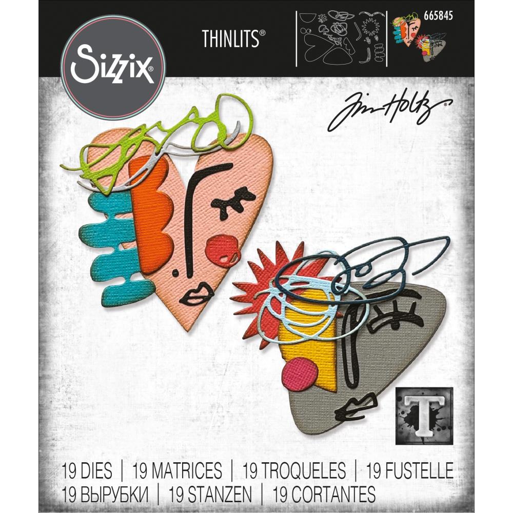 Tim Holtz - SIZZIX  - "THINLETS" - "Abstract Faces "