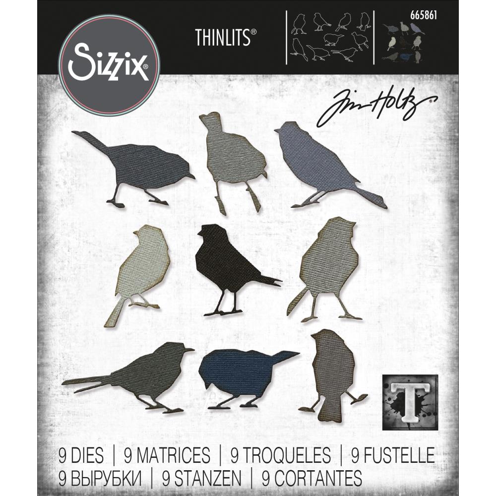 Tim Holtz - SIZZIX  - "THINLETS" -Silhouette Birds  "