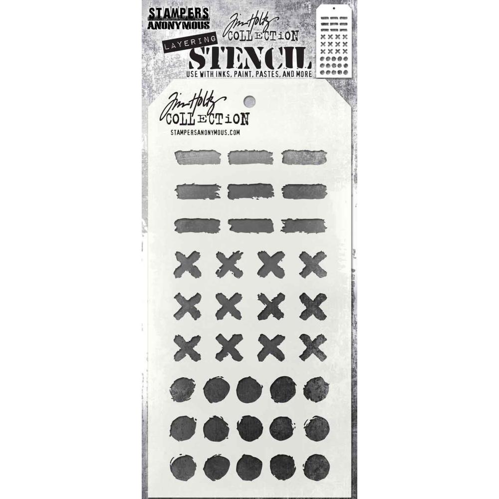 Tim Holtz - Stampers Anonymous - Layering Stencil - Markings