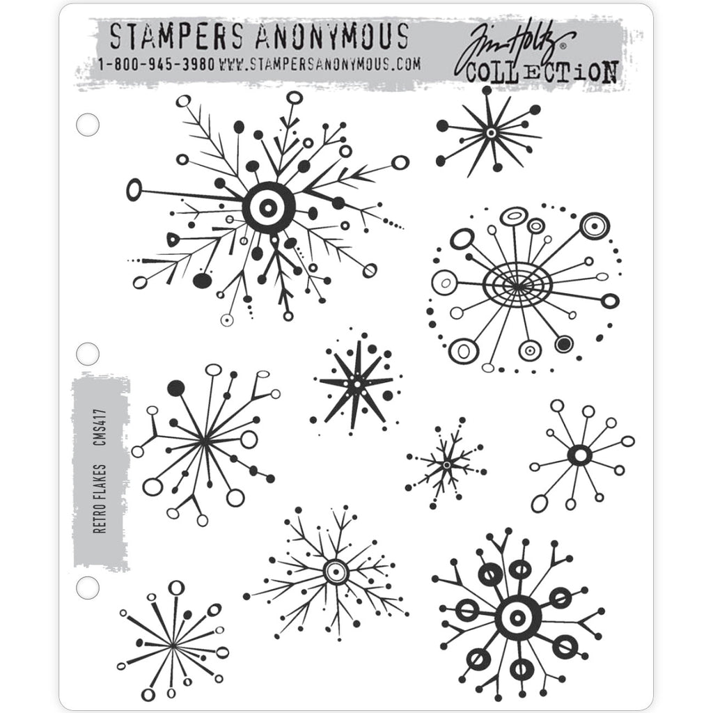 Tim Holtz-Stampers Anonymous stamp set-Retro Flakes