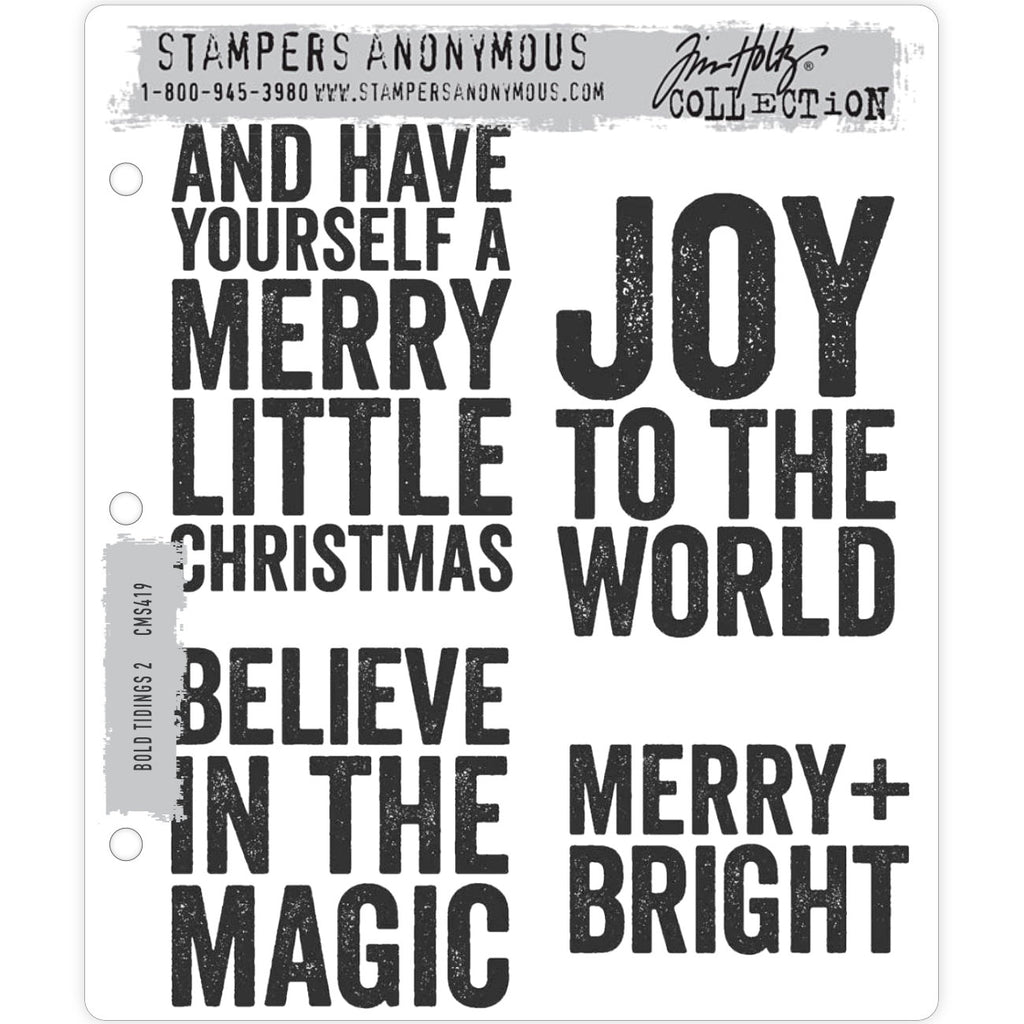 Tim Holtz-Stampers Anonymous stamp set-Bold Tidings 2