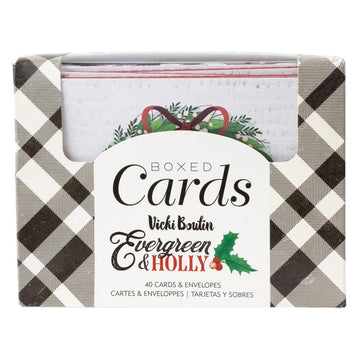 Vicki Boutin Cards and Envelopes Evergreen and Holly